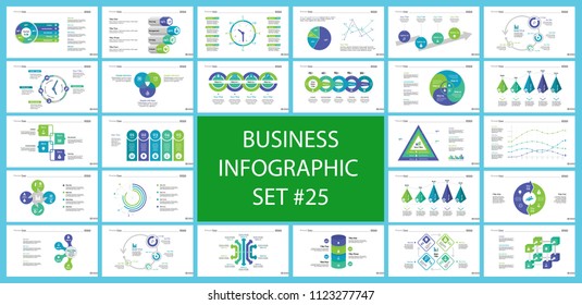 Business inforgraphic design set for management concept. Can be used for business project, annual report, web design. Process chart, option chart, scatter plot, pie chart, flowchart, donut diagram