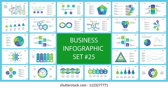 Business inforgraphic design set for marketing concept. Can be used for business project, annual report, web design. Process chart, option chart, flowchart, bar graph, area chart, donut diagram