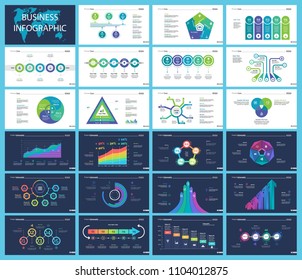 Business inforgraphic design set for project management concept. Can be used for business project, annual report, web design. workflow layout. Option, process, area chart, donut, arrow graphs