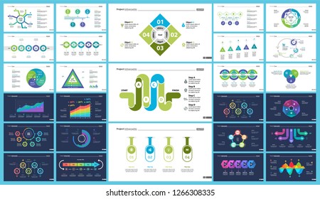 Business inforgraphic design set for project management concept. Can be used for business project, annual report, web design. workflow layout. Option, process, area chart, donut, arrow graphs