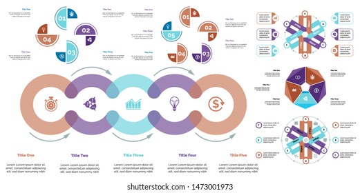 Business inforgraphic design set for project management concept. Can be used for business project, annual report, web design. workflow layout. Option, process, area chart, donut, arrow graphs