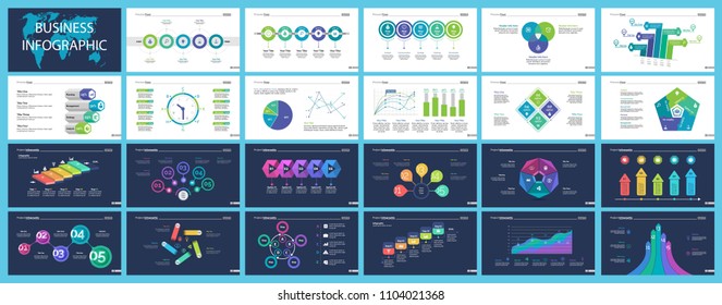 Business inforgraphic design set for strategy concept. Can be used for business project, annual report, web design. Process chart, option chart, flowchart, scatter plot, line graph