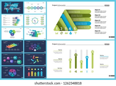 Business inforgraphic design set for strategy concept. Can be used for business project, annual report, web design. Process chart, option chart, flowchart, scatter plot, line graph