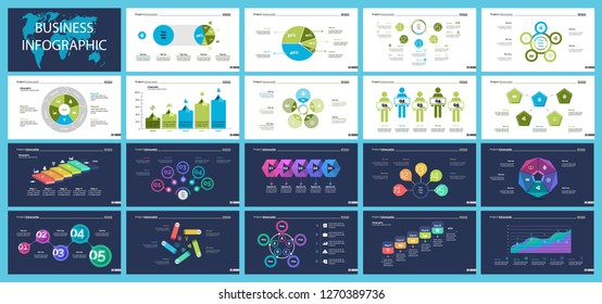 Business inforgraphic design set for strategy concept. Can be used for business project, annual report, web design. Process chart, option chart, flowchart, scatter plot, line graph