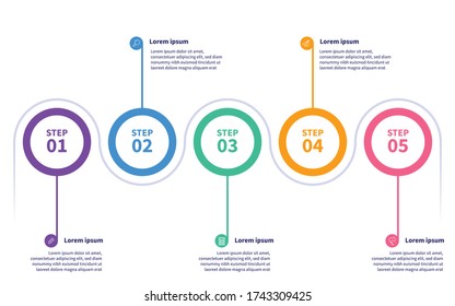 Business Inforgraphic Template EPS 10 Colourful, Steps, Wavy