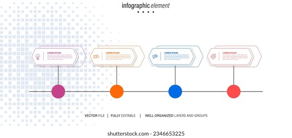 Business information display Process chart Abstract element of the diagram diagram with step, option, section or process Vector business template for presentation Creative concept for infographic