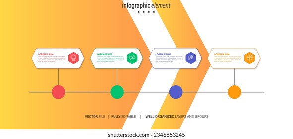 Información de negocio mostrar Diagrama de proceso Elemento abstracto del diagrama con paso, opción, sección o proceso Plantilla de negocio Vector para presentación Concepto creativo para infografía