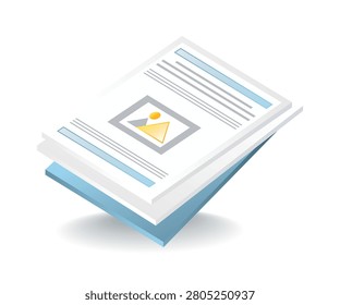 Business Information Document With Report Layout Vector