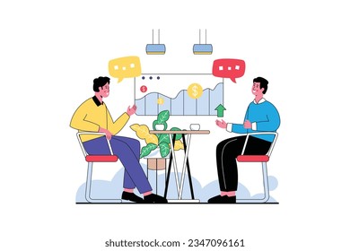 Business Information Exchange - Flat Vector
