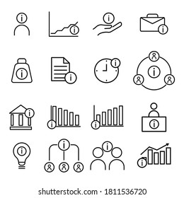 Business information set line icon. Design template vector