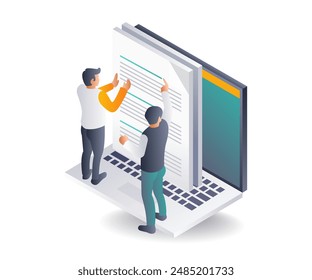 Business Information Technology Discussions isometric illustration