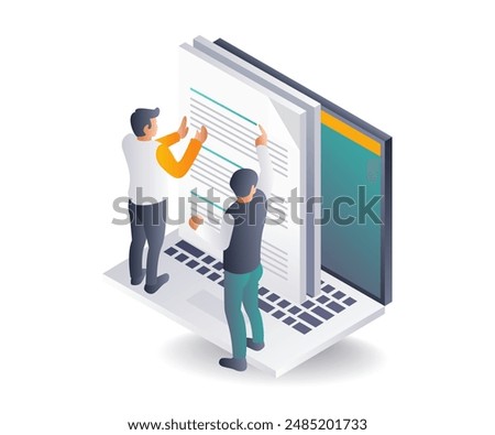 Business Information Technology Discussions isometric illustration