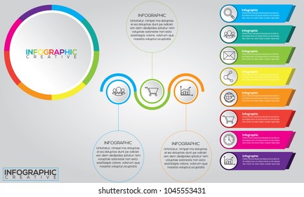 Business Information template design, colorful, modern
