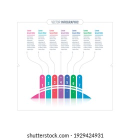 business information template. web, internet, annual report, magazine infographic template. seven options infographic template