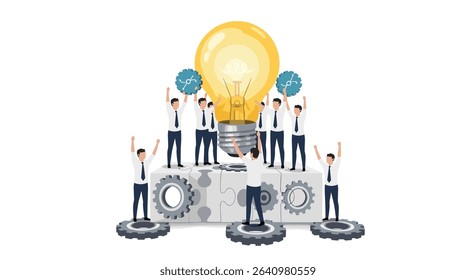 Business Innovation Collaboration and Solution for Ideas Concept with Group of People