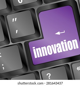 business innovation - business concepts on computer keyboard, business concept vector