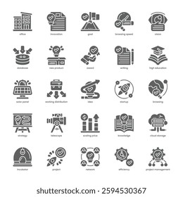 Business Innovation Icon pack for your website, mobile, presentation, and logo design. Business Innovation Icon solid design. Vector graphics illustration and editable stroke.