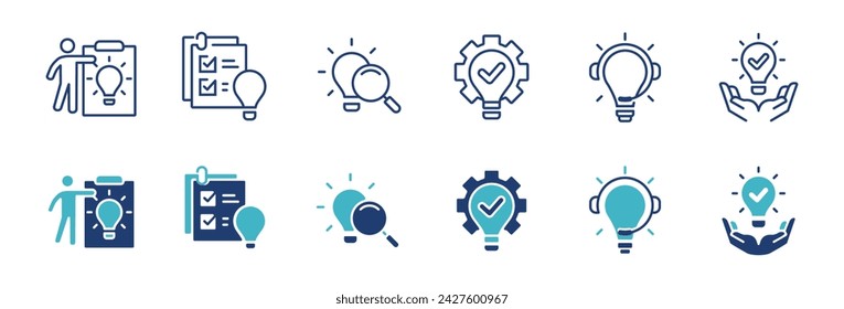 business innovation idea creativity icon set project solution creative thinking inspiration vector illustration for web and app template design