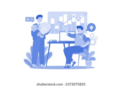 Business Innovation Illustration concept. A flat illustration isolated on white background