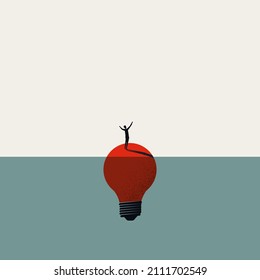Innovación empresarial y concepto innovador de vector de ideas. Símbolo de avance, solución, inspiración. Diseño mínimo de la ilustración eps10.