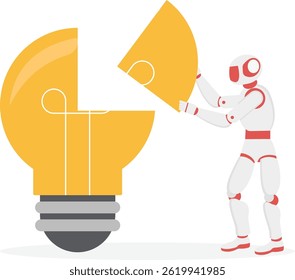 Inovação empresarial Ciência e tecnologia de inteligência artificial, futurista, AI, Máquina cooperação futura,

