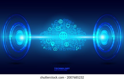Konzept der Unternehmensinnovationstechnologie. technologischer Hintergrund. Neoneffekt. Leitungskonzept. High-Tech-Digitaltechnik.