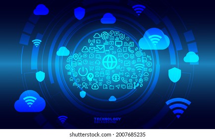 Business innovation technology concept. technology background. neon effect. circuit board concept. Hi-tech digital technology.