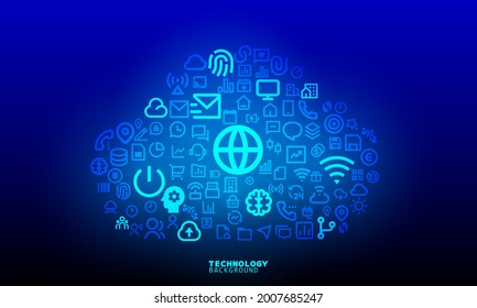 Business innovation technology concept. technology background. neon effect. circuit board concept. Hi-tech digital technology.