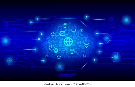 Business innovation technology concept. technology background. neon effect. circuit board concept. Hi-tech digital technology.