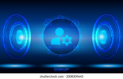 Concepto de tecnología de innovación empresarial. fondo tecnológico. efecto neón. concepto de placa de circuito. Tecnología digital de alta tecnología.