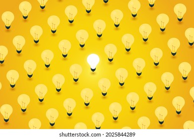 Business innovation transformation concept adaptation using new creativity to move beyond the original idea. Businessman jumping from old light bulb to new light bulb. Vector illustration.