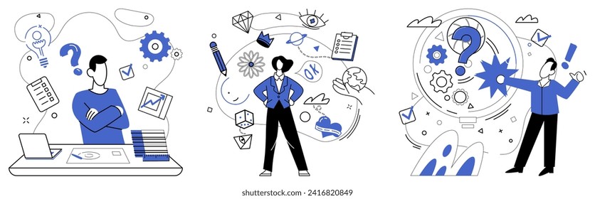 Business innovation vector illustration. Breakthroughs are butterflies emerging from chrysalis ambitious business ideas Uniqueness is lighthouse guiding ships business through stormy seas