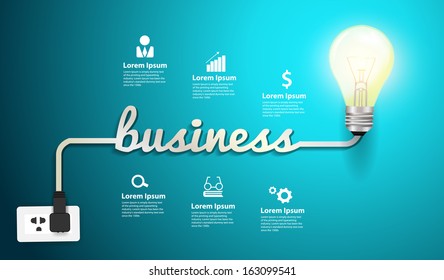 Business inspiration concept, Creative light bulb idea abstract infographic workflow layout, diagram, step up options, Vector illustration modern design template