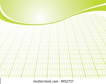 Business inspired grid background in green and white
