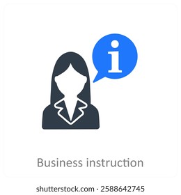 Business Instruction and coaching icon concept