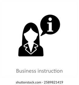 Business Instruction and coaching icon concept