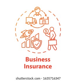 Business Insurance Concept Icon. Capital Management. Money Loss Prevention. Policy For Employee. Capital Growth Idea Thin Line Illustration. Vector Isolated Outline RGB Color Drawing. Editable Stroke