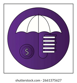 Business Insurance Coverage Contract Vector Icon