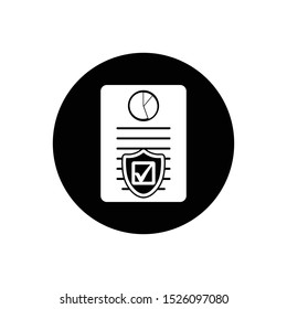 Business insurance Icon. Rounded Button Style vector EPS.