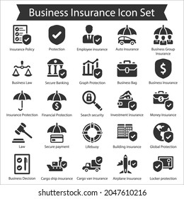 Business Insurance icon set, Vector Icon Set