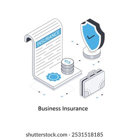 Business Insurance isometric stock illustration. EPS File stock illustration