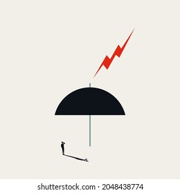 Business insurance and protection vector concept. Symbol of umbrella as shield against damage. Minimal eps10 illustration.