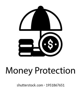 Business insurance vector, an editable icon of money protection  