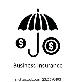 Business Insurance Vector  solid Icon Design illustration. Cyber security  Symbol on White background EPS 10 File

