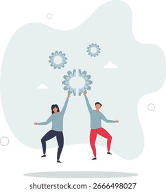 Integração empresarial, parceria para obter solução, conexão ou trabalho em equipe, eficiência no trabalho, vida humana.