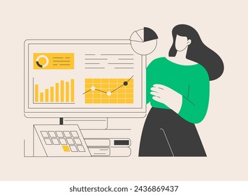 Business Intelligence abstract concept vector illustration. Business data analysis, management tools, intelligence, enterprise strategy development, data-driven decisions making abstract metaphor.