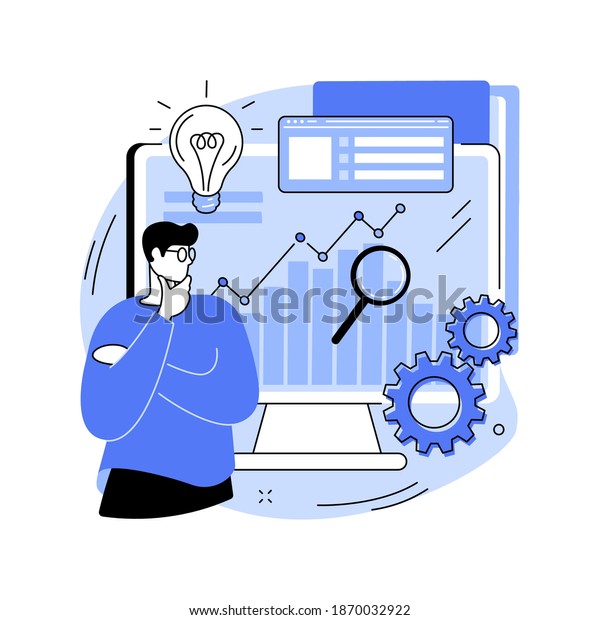 Business Intelligence abstract concept vector\
illustration. Business data analysis, management tools,\
intelligence, enterprise strategy development, data-driven\
decisions making abstract\
metaphor.