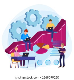 Business intelligence, analytics and business planning. An abstract metaphor for data management software, analytics.