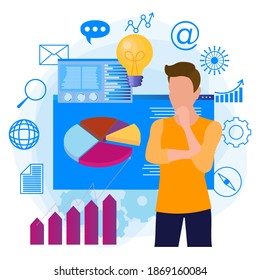 Business intelligence, analytics and business planning. An abstract metaphor for data management software, analytics.