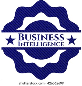 Business Intelligence-Abzeichen mit Denim-Struktur